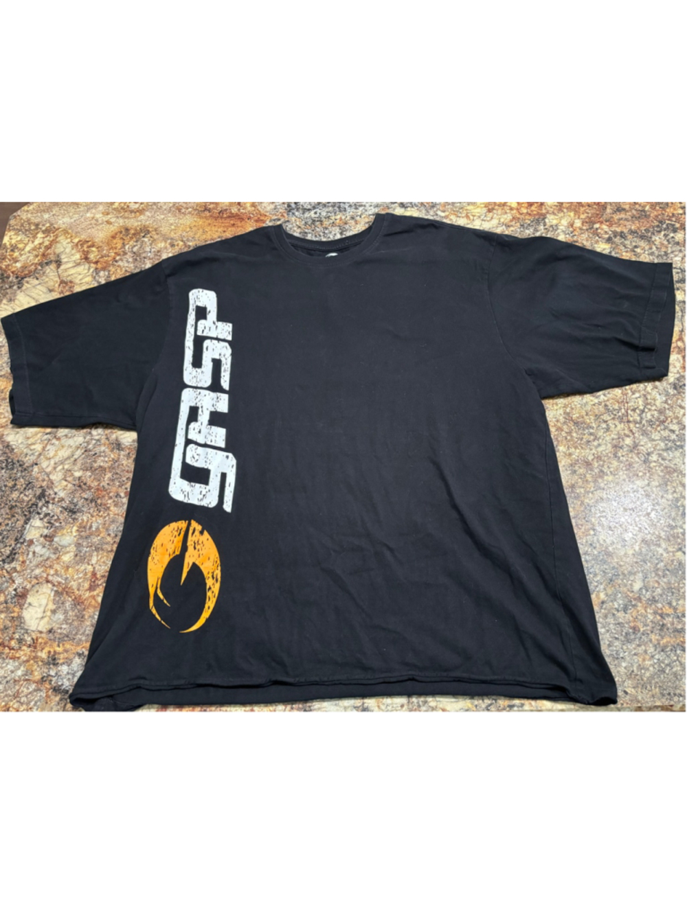 GASP Oversized Logo Tee Black Orange XL Bodybuilding